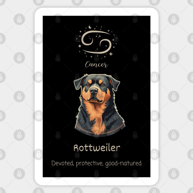 Cancer: Rottweiler - Zodiac Tarot Card Sticker by DressedInnovation